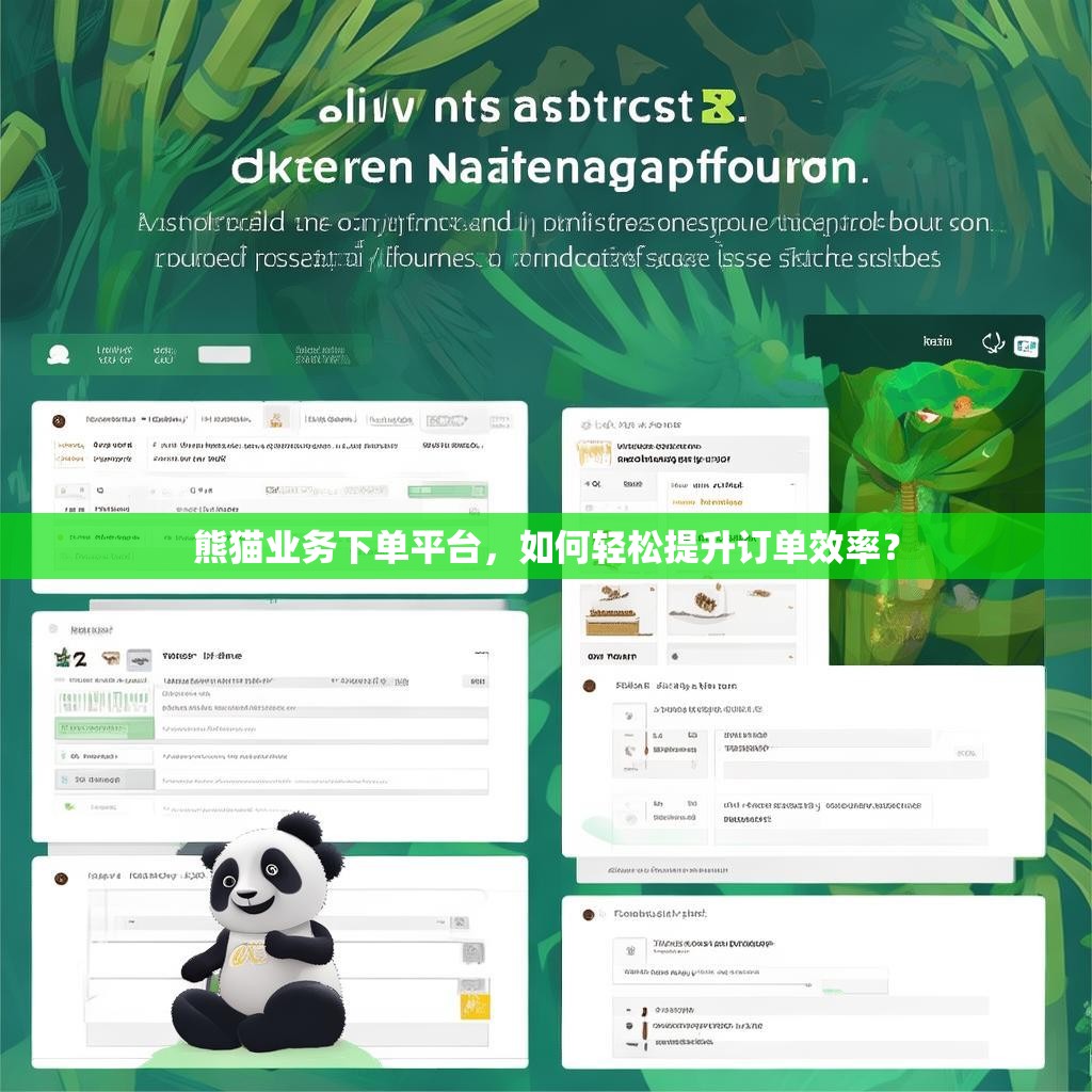 熊猫业务下单平台，如何轻松提升订单效率？